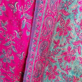  Meditations tæppe klar pink og lys turkis