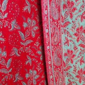  Meditations tæppe klar rød/ lys turkis